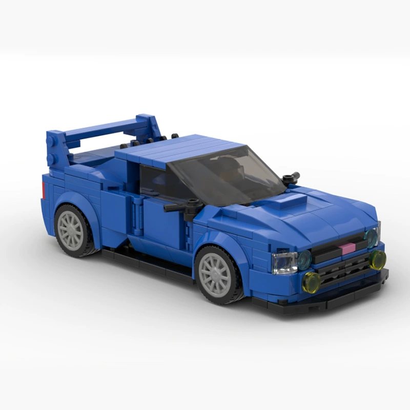 Конструктор MOC совместимый с Lego 50999 Impreza WRX STI Racing Speed Sandbox Длина синий автомобиль восьмигранный автомобиль
