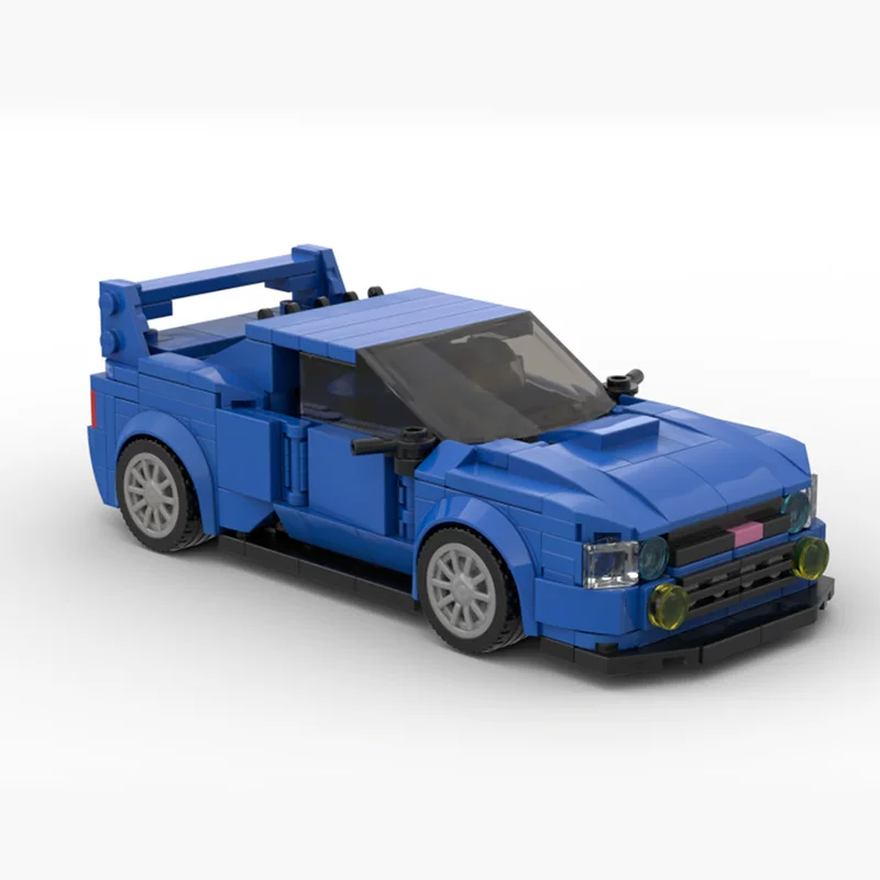 Конструктор MOC совместимый с Lego 50999 Impreza WRX STI Racing Speed Sandbox Длина синий автомобиль восьмигранный автомобиль