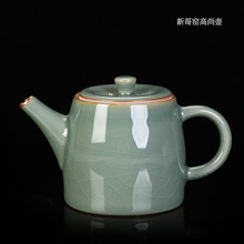 汝窑茶壶陶瓷茶壶功夫茶具泡茶器家用泡茶壶开片可养批发开片