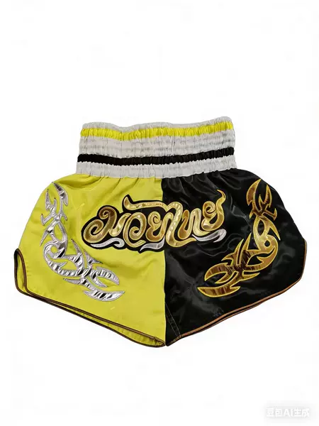 Color-blocked boxing shorts for combat training and sports