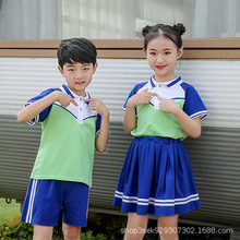 幼儿园夏季园服小学生校服教师服儿童班服运动服短袖套装校园风