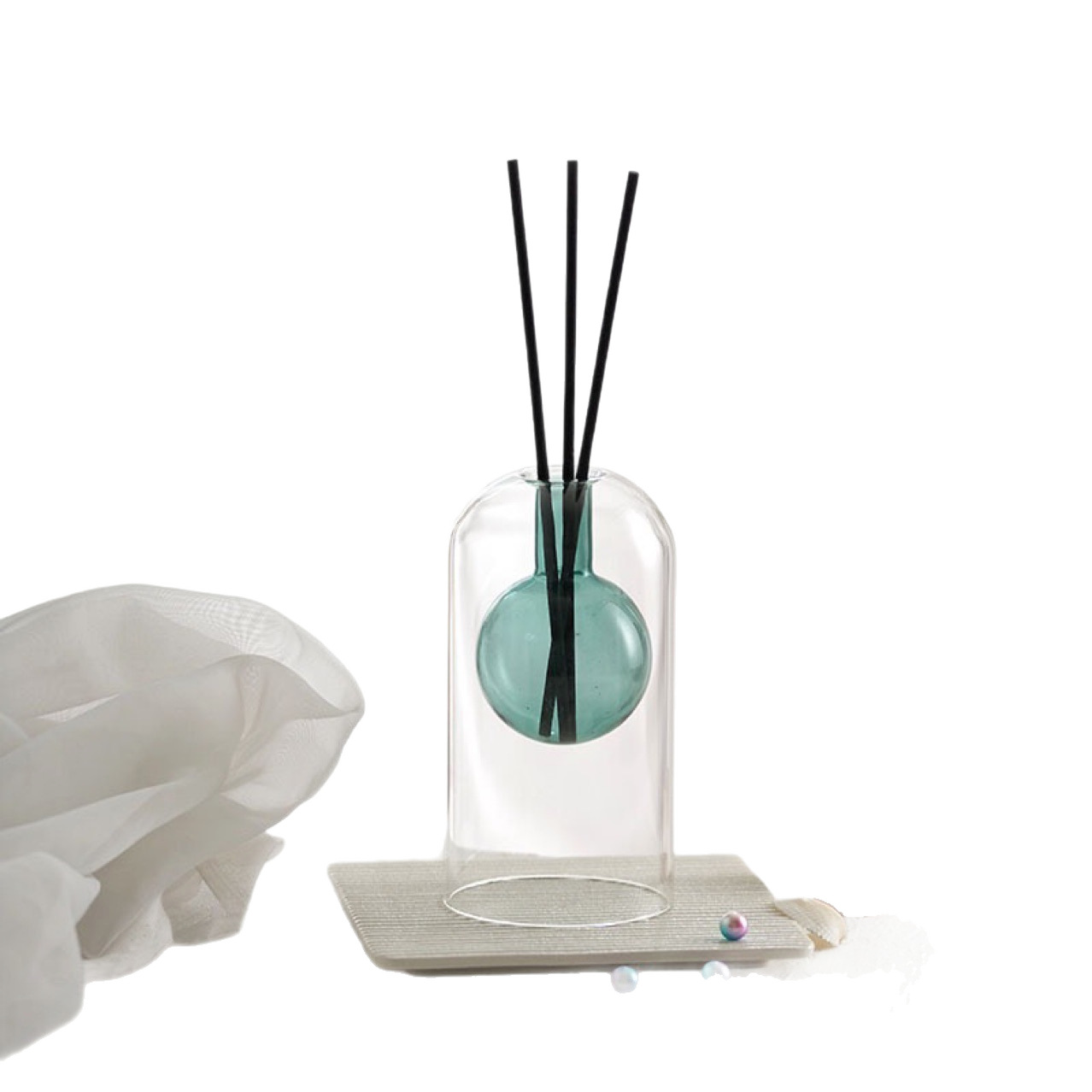 Botella de vidrio fragrante lujosa simple ins viento no impresión estilo botella de aceite esencial frasco fragrante simple no fuego frasco fragrante