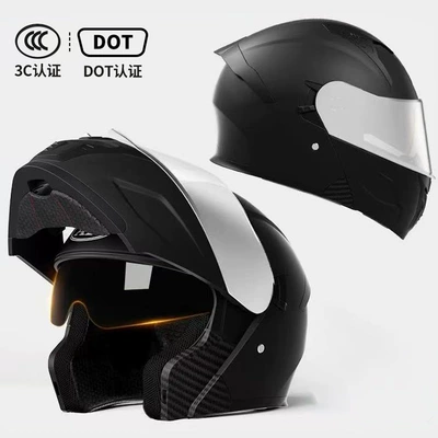 Motosiklet kaskı (dəbilqə), Cross-Border Factory Wholesale Motorcycle Helmets - matt-black-dot3c-certified-silver-plated-mirror-high-definition-mirror-m54-56-head-circumference