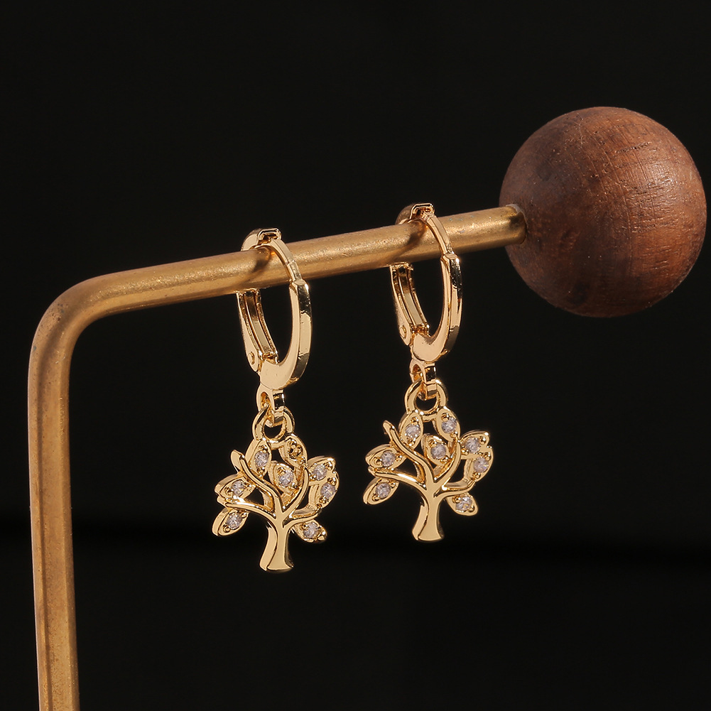 AliExpress Independent Station Hot Sale Jewelry Supply Copper Micro Inlaid Zircon Lucky Tree Elephan