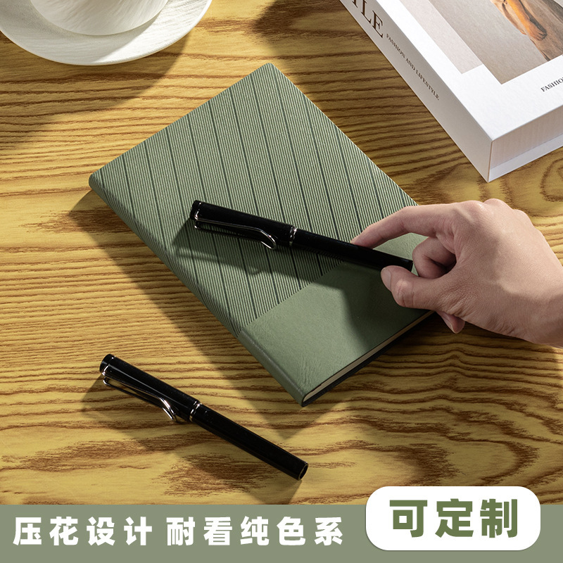 Cross-Border A5 Notebook Customized Logo Twill Soft Leather Business Notepad High-Value Souvenir Notepad Printing