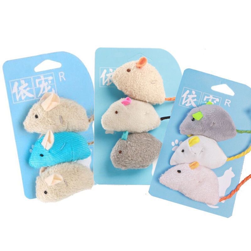 厂家批发猫咪玩具仿真毛绒老鼠三只装逗猫玩具幼小猫磨牙自嗨玩具|undefined