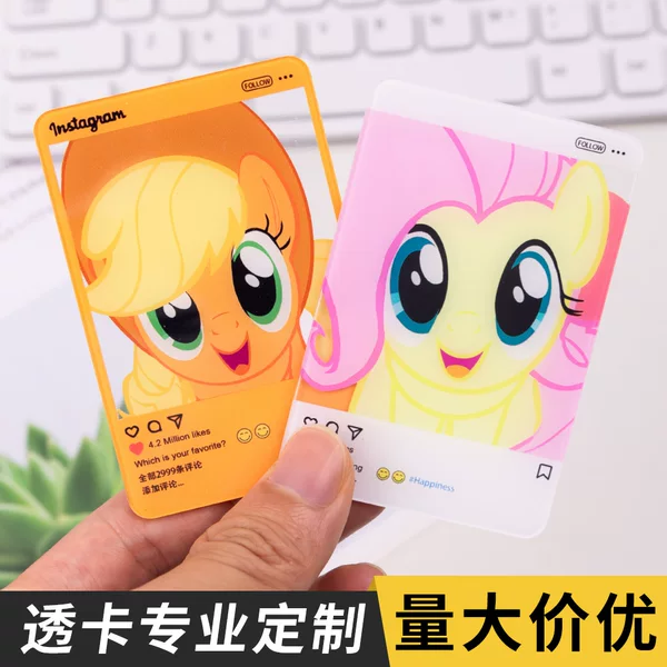 Acrylic Transparent Card Q Version Cartoon Character Photo Frame Double-Sided Sandwich Piece Student My Little Pony Acrylic Customization