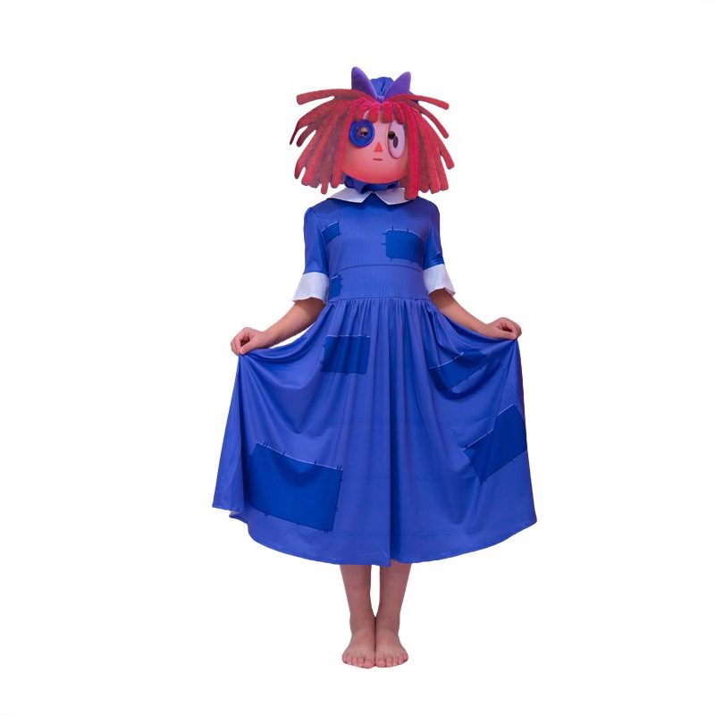 Mono de cosplay de circo digital mágico transfronterizo, disfraz de payaso Pomni, traje de cosplay de Pamni