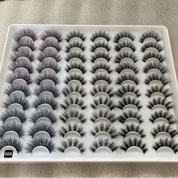 30 pares de comercio exterior Venta caliente mullido grueso imitación pelo de visón pelo de explosión europeo y americano rizado pestañas desordenadas