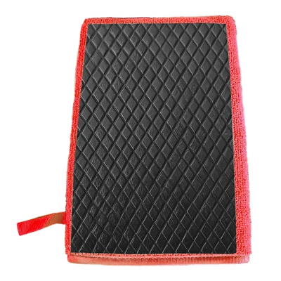 Car cleaning tools — Cloth, Volcanic Mud, Mud Gloves, Pad - red-diamond-patterned-sanding-gloves