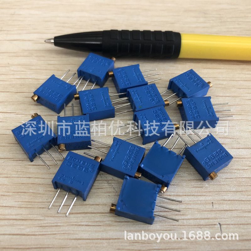 直插件 3296W可变电阻 可调微调电位器 3296W-1-202LF 3296W-2K