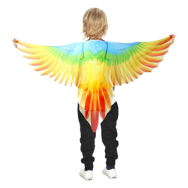 Fábrica al por mayor de Halloween niños loro alas capa pájaro tocado rendimiento apoyos Amazon Cosplay