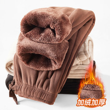 双面绒休闲裤男保暖奥粒绒针织运动裤冬季纯色束脚卫裤新款羊绒裤