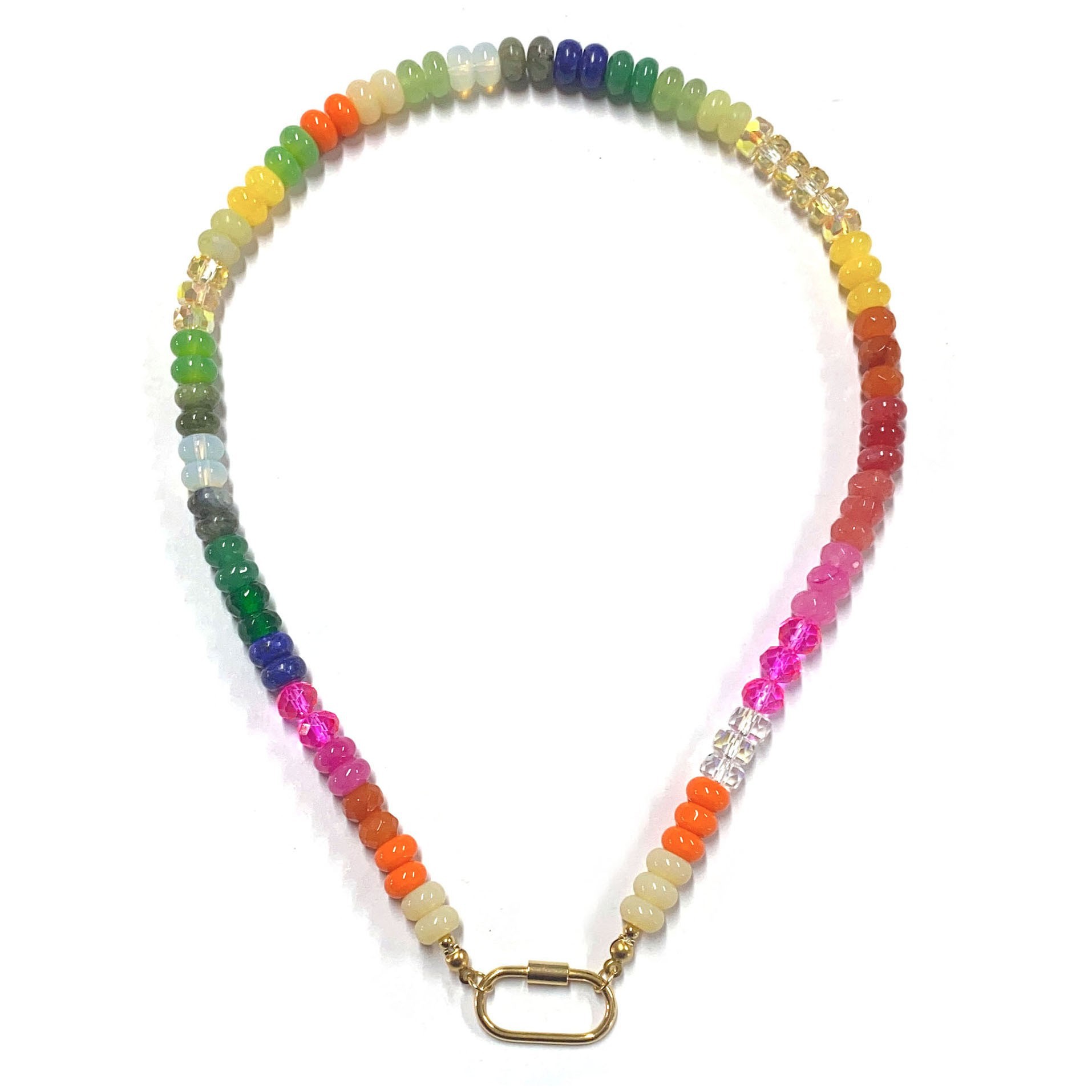 200g Weight Necklace Classification 304 Stainless Steel Chain Material 1 Piece Quantity Casual Occasion natural stone Material Geometric Pattern Women's Gender Sweet Style Beaded Craft 1 Piece Sweet Geometric Natural Stone 304 Stainless Steel Necklace 8
