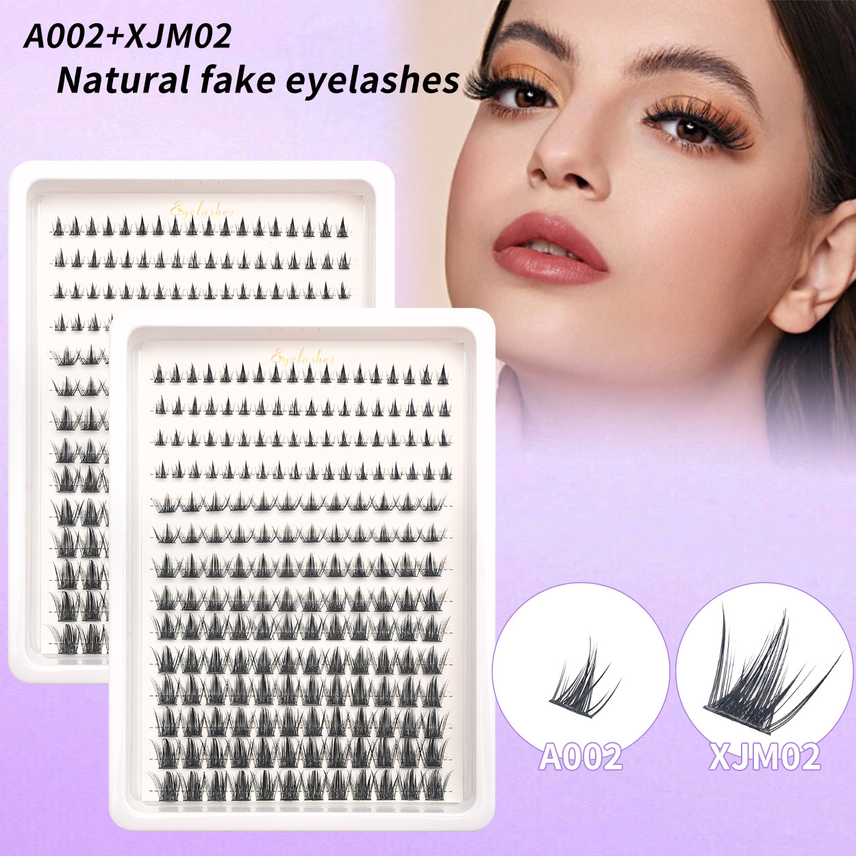 Amazon venta en caliente sobre las pestañas falsas bajo las pestañas combinación de comercio exterior, Europa y América, cabello D-curso DIY ojos pestañas al por mayor