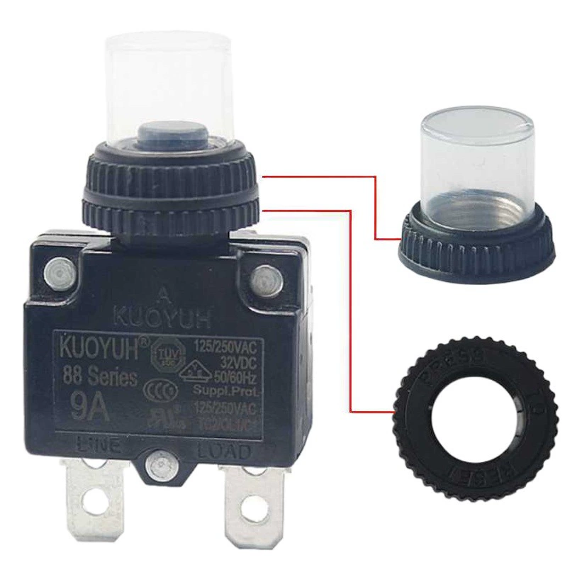 Защитный выключатель KUOYUH для систем накопления энергии, тепловой автоматический выключатель для двигателей, электрическая розетка, защита от перегрузки по току