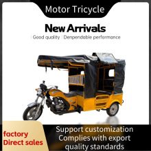 外贸燃油嘟嘟车景区封闭型带棚拉人多功能燃油摩托三轮车