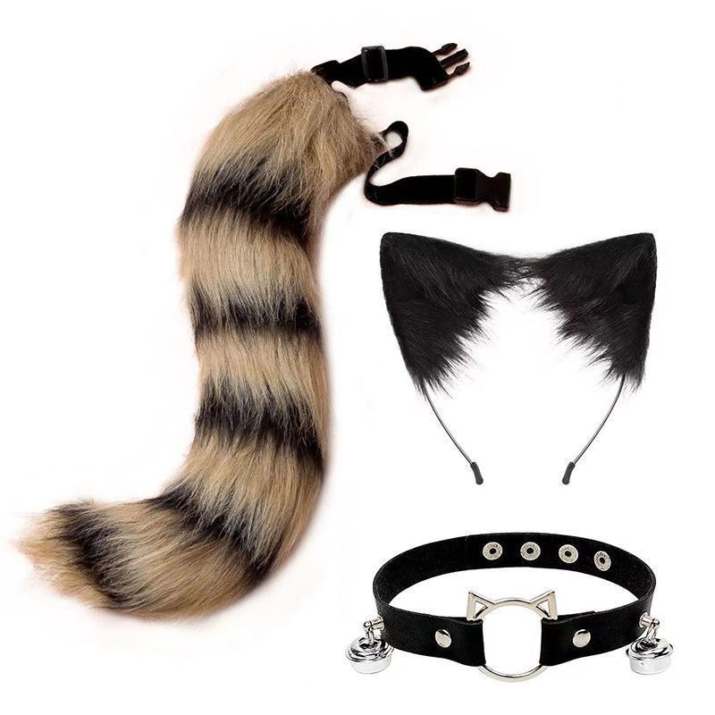 Cosplay Cat Ear Headband And Beast Tail Set Handmade Accessories_voghion.com