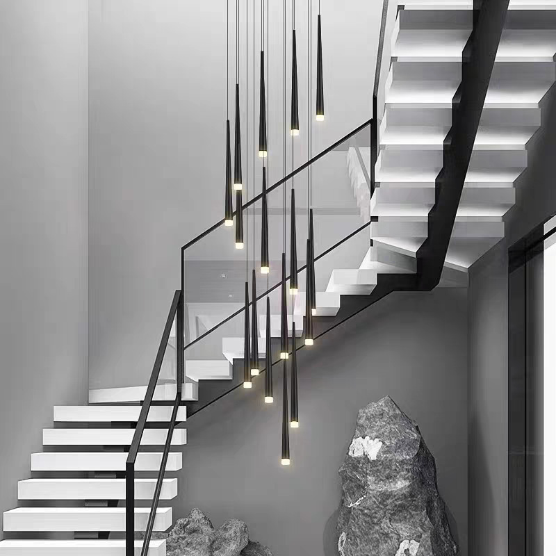 Led Double-Layer Pendant Light Creative Light Luxury Modern Home Villa Chandelier Rotating Staircase Long Pendant Light Led Double-Layer Pendant Light Creative Light Luxury Modern Home Villa Chandelier Rotating Staircase Long Pendant Light