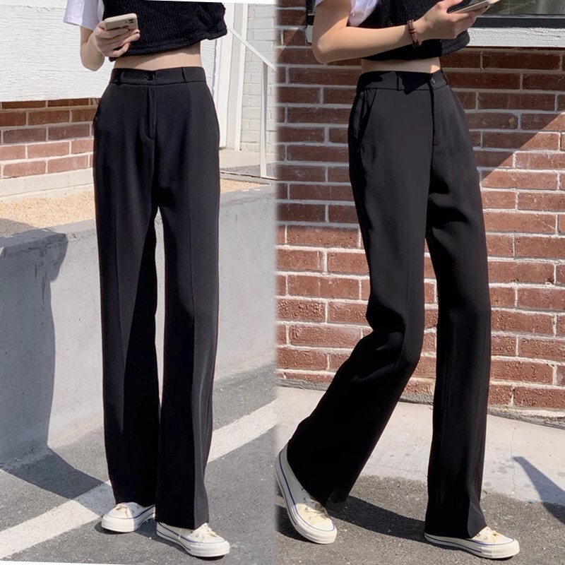 Black Suit Pants for Women, Spring and Autumn 2025 New High-Waisted Straight-Leg Petite Cropped Work Pants, Professional Cigarette Pants Black Suit Pants for Women, Spring and Autumn 2025 New High-Waisted Straight-Leg Petite Cropped Work Pants, Professional Cigarette Pants