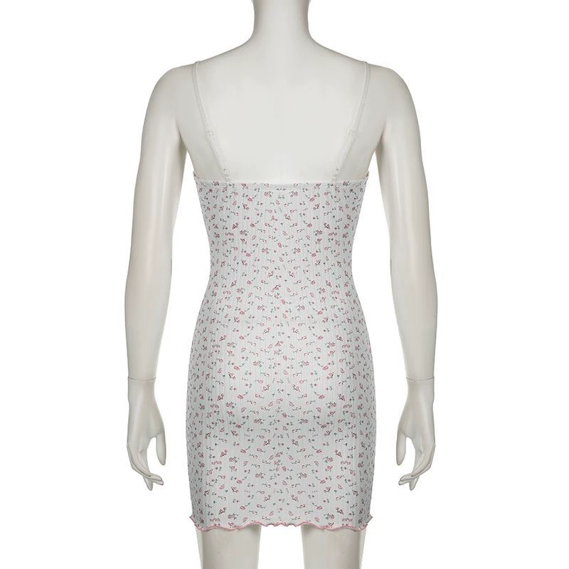 Кружевное Slip Dress в стиле Франции с цветочным принтом, облегающий силуэт с утягивающим эффектом, размеры S–XL