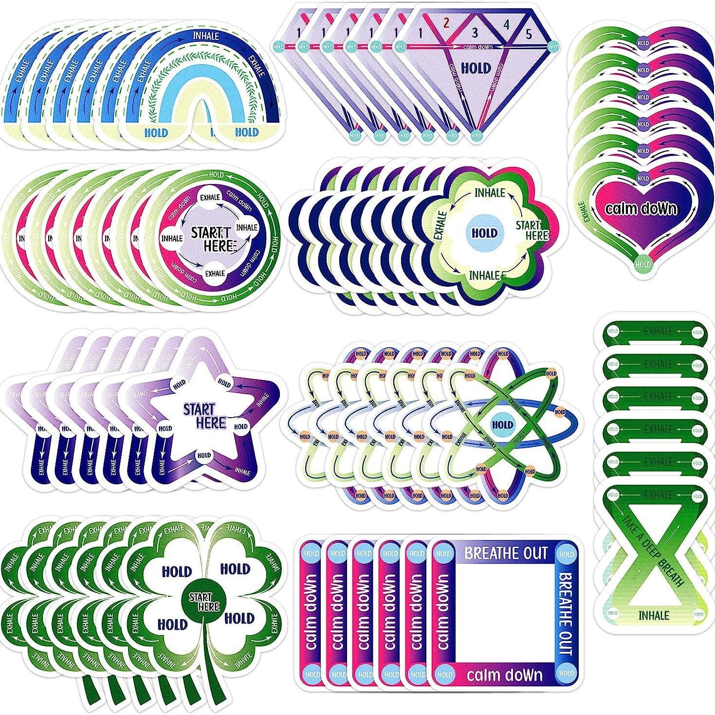 Pegatinas de descompresión de 10 piezas pegatinas sensoriales de ansiedad estudiantil pegatinas de gestión de rayas tranquilas Artículos sensoriales pegatinas de punta de dedo