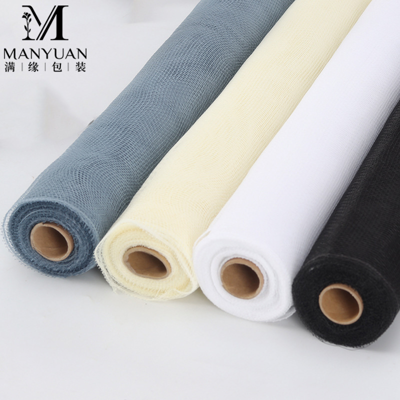 Factory wholesale floral artye grid gauze flower packaging material…