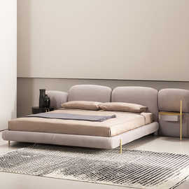 创意定制订做加工baxter设计师款石头床意式轻奢1.8米皮艺软包床