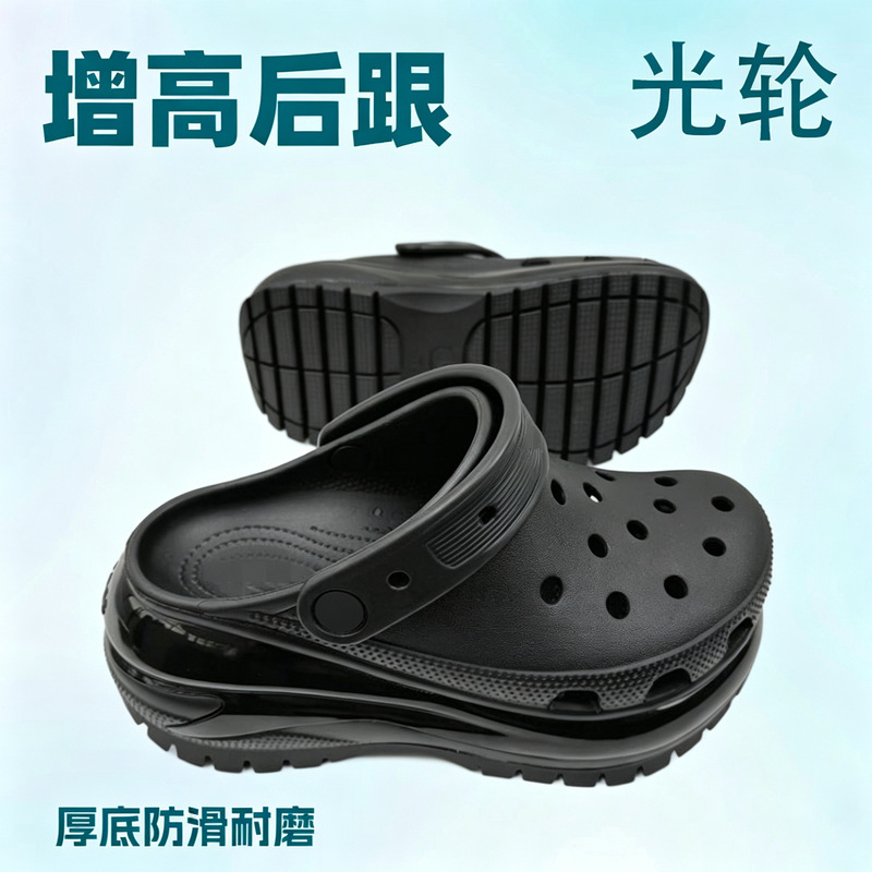 Women's Thick-Soled Clogs with Light-Up Wheels, Fashionable Non-Slip Outdoor Beach Shoes, Slippers, Closed-Toe Sandals, Wholesale and Dropshipping