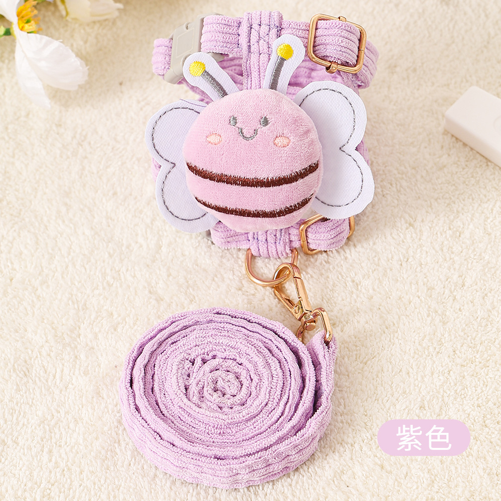 Gato abeja cuerda de tracción gato paseo conejo cadena de cuerda pequeña cinturón de pecho para perros cuerda de tracción para perros artículos de mascotas