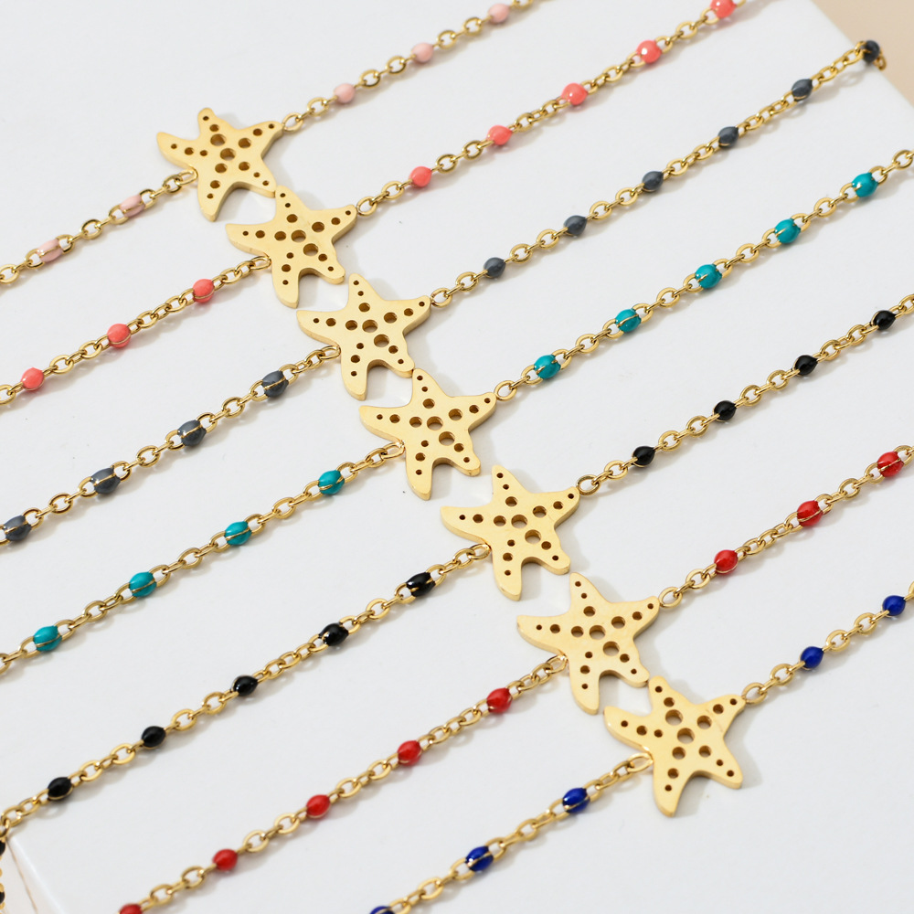 Starfish Casual Simple Style Stainless Steel Bracelets In Bulk display picture 4