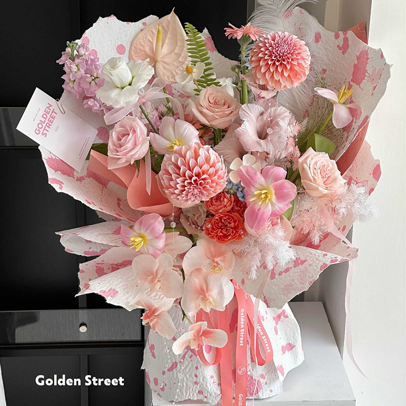Nuevo relieve de inyección de tinta Dongba papel embalaje de papel floral engrosado flor de papel floral lotes de papel de embalaje de regalo