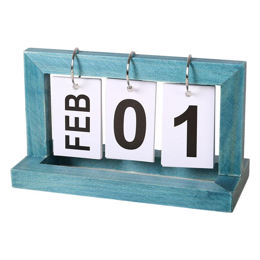 Madera Flip calendario escritorio creativo personalizado escritorio calendario hogar escritorio calendario joyería simple decoración decorativa de la tabla