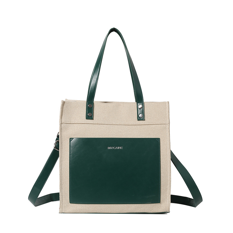 Personalizado lienzo vertical contraste bolsas de mano publicitarias empresas logotipo de impresión de hombro mochila
