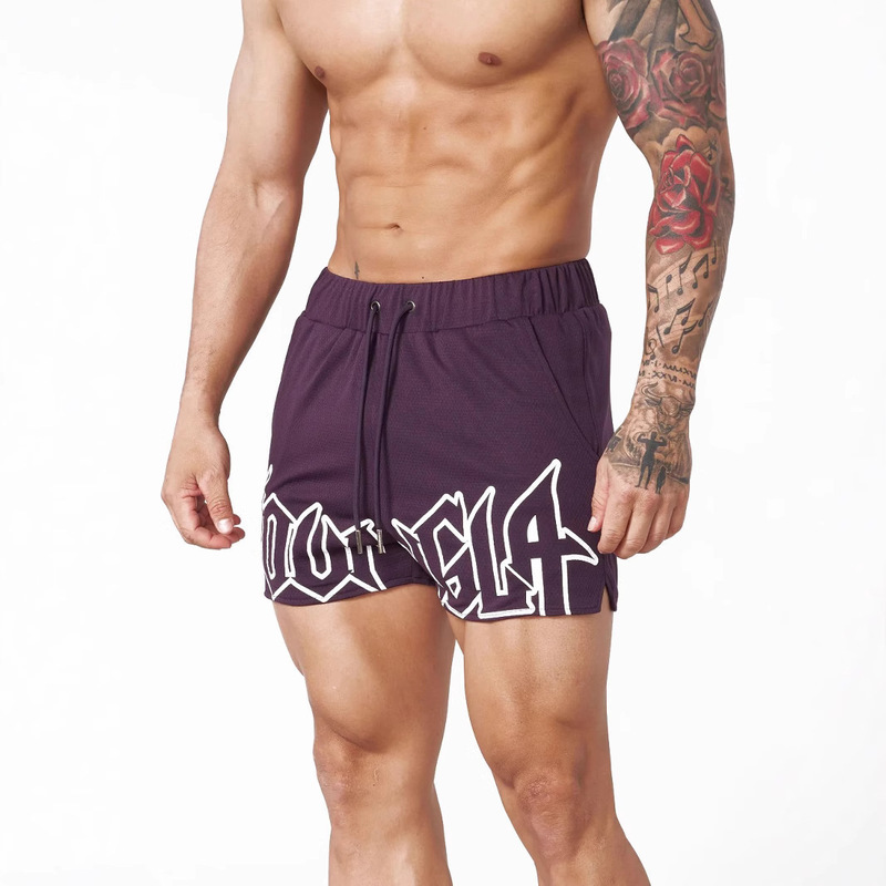 Youngla Summer Sports Fitness Quick-Drying Breathable Basketball Training Shorts Men's Mesh Beach Shorts Breathable and Quick-Drying