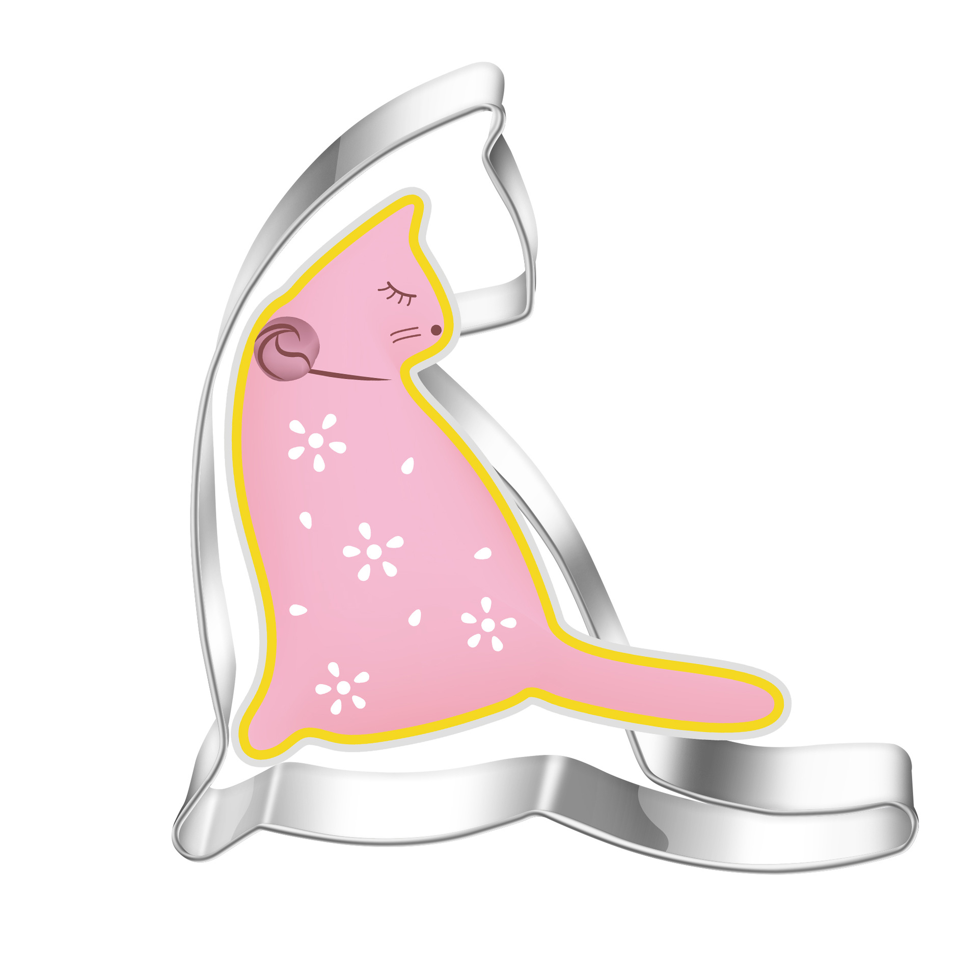 Acero inoxidable galleta molde de dibujos animados animales gatito ratón corte DIY pan al vapor herramienta para hornear