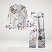 欧码跨境长袖睡衣长裤2025新款3D印花