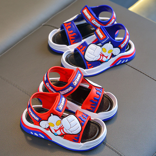  new Ultraman boys' sandals non-slip soft bottom student beach open toe breathable outer wear children's sandals