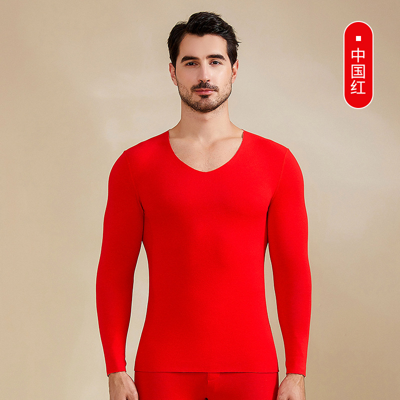 A級デロンカシミヤシルク蓄熱シームレス保温下着セット カップル向け 秋冬10A抗菌秋服秋パンツ