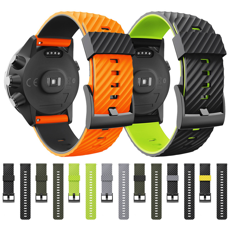Suitable for suunto 9 BARO Two-color Strap suunto 7/D5 Pure Color Silicone Replacement Strap