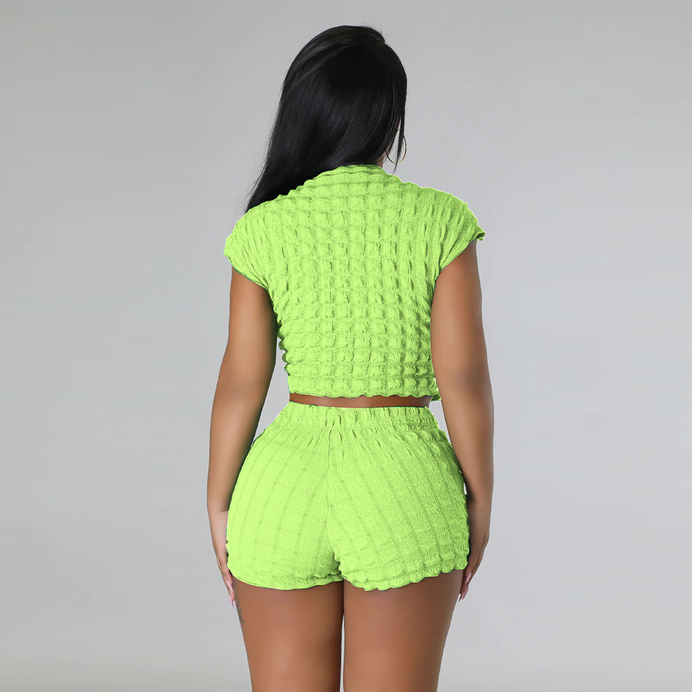 Regular Fit Fit Type Solid Color Pattern Summer Season Daily Women'S Streetwear Solid Color Polyester Patchwork Shorts Co-ord Set Shorts Shorts Sets