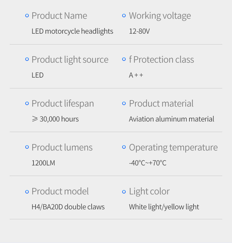 New product exclusively for cross-border sales: LED motorcycle headlight H4 BA20D, dual-color white and yellow, ultra-bright front headlight lens