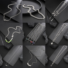 项链男钛钢不掉色嘻哈爆款高级感百搭服装链简约个性复古配饰饰品