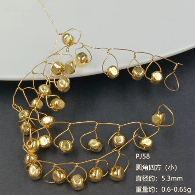 Pure 925 Silver Thai Zərgərlik ara hissələri - pj58-rounded-square-gold-plated-small
