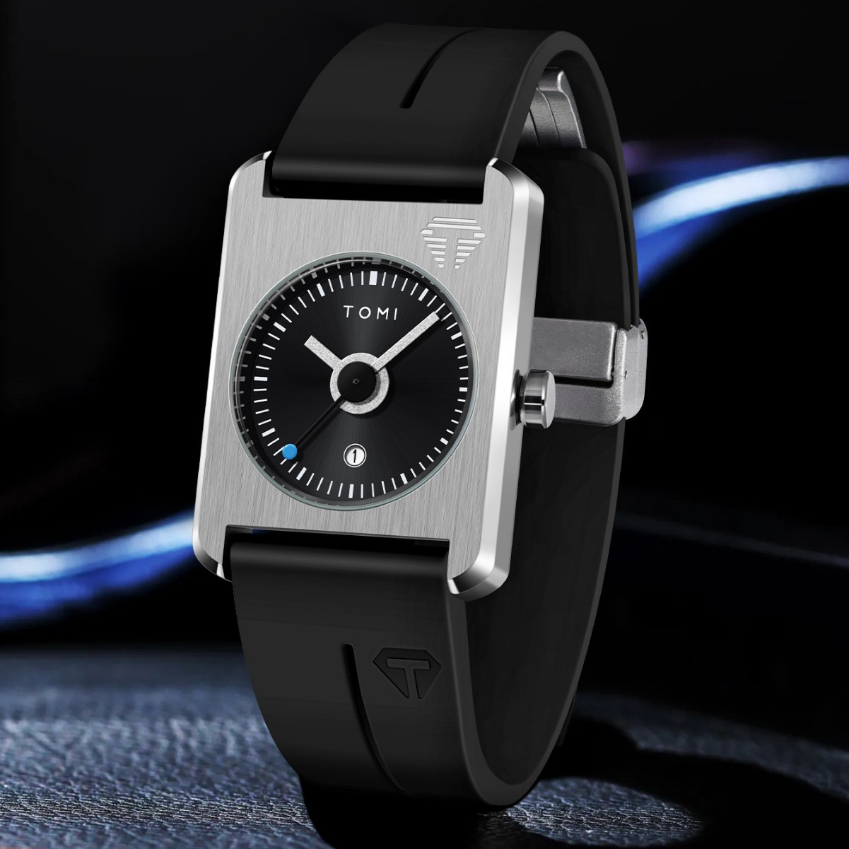 Square Calendar Watch Korean Style Student Watch With Rubber Strap For Men Fashionable_voghion.com