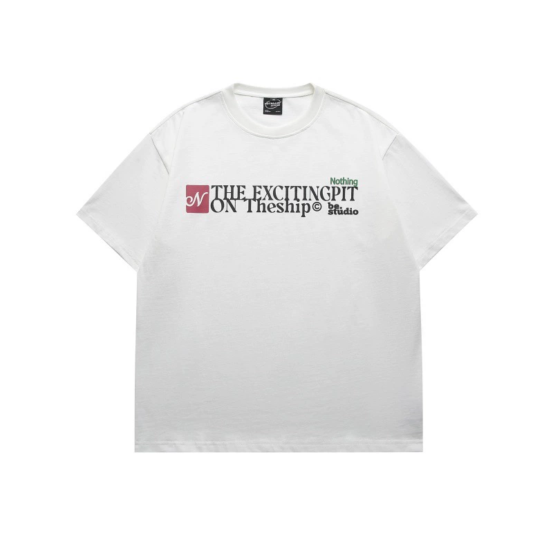 Clothing Road Vintage 2025 лето новая американская модная базовая футболка с буквенным принтом для мужчин и женщин, свободный крой, короткие рукава