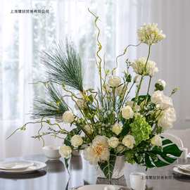 高档仿真艺插花艺家居客厅餐桌装饰摆件北欧风轻奢婚庆假花卉摆设