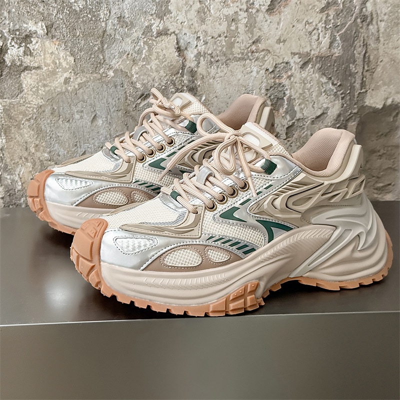 6002 Couple Shoes Thick Sole Height Increasing Versatile Casual Dad Shoes Fashion Trend Sports Men's Shoes Age-Reducing Versatile Women's Shoes