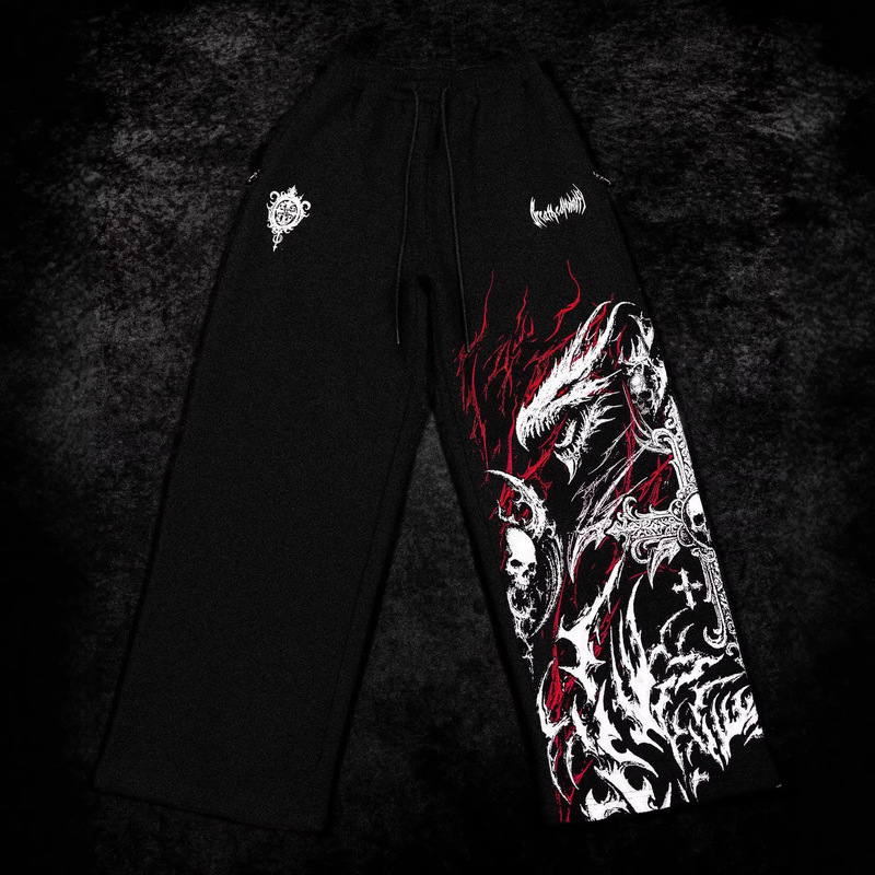 Breathedivinity American-Style Trendy Men's Sports Pants Jogging Fitness Printed Casual Straight-Leg Long Pants