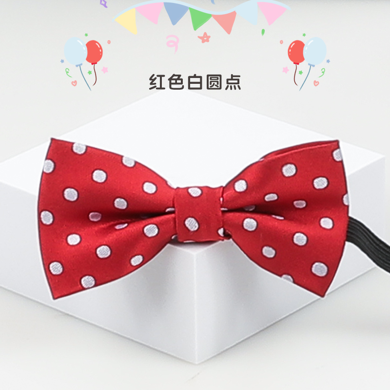 ↤↤↤빨간색 흰색 도트 아동용 보타이